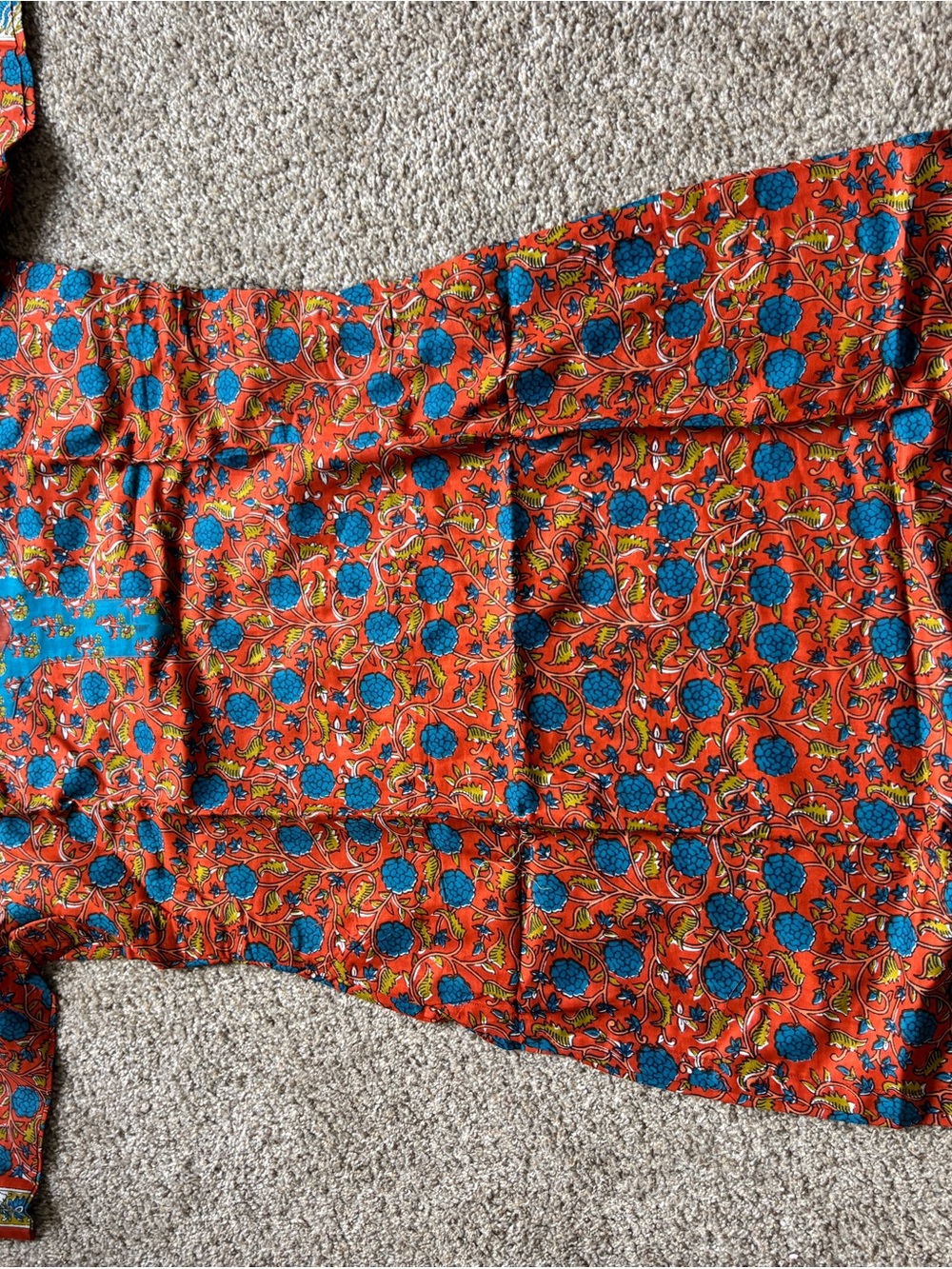 New Red Blue Cotton Indian Suit Set L